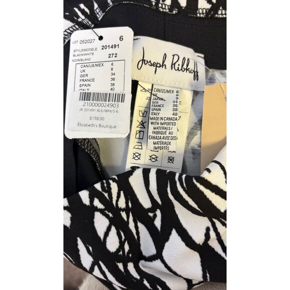 Joseph Ribkoff Black & White Abstract Print Pencil Skirt Size 6 - Picture 5 of 5